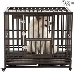 6. SMONTER Heavy Duty Dog Crate Strong Metal Pet Kennel