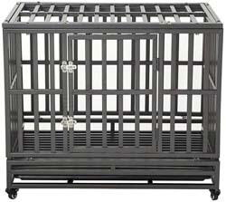 10. LUCKUP Heavy Duty Dog Crate Strong Metal Kennel