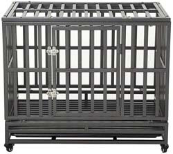 9. LUCKUP Heavy Duty Dog Crate Strong Metal Kennel