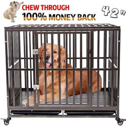 2. Gelinzon Heavy Duty Dog Cage Crate Kennel Roof Strong Metal