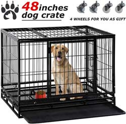 8. Dog Crate Cage for Large Dogs Heavy Duty 48/42/36Inches Dog Kennel