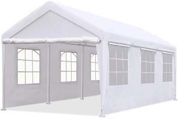 9. Quictent 10'x20' Heavy Duty Carport Gazebo Canopy Garage Car Shelter White (with Windows)