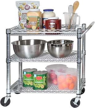 7. Seville Classics 3-Tier UltraDurable Commerical-Grade Heavy-Duty NSF-Certified Service Utility Storage Cart