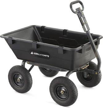 4. Gorilla Carts Heavy-Duty Poly Yard Dump Cart