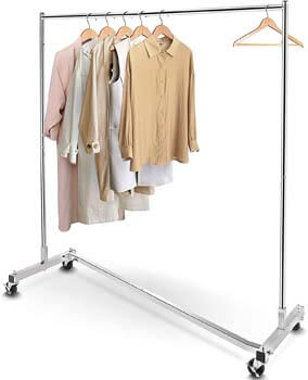 5. Simple Trending Industrial Grade Z-Base Clothes Garment Rack
