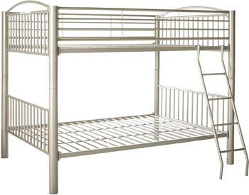 4. Powell Heavy Metal Bunk Bed, Full Over Full, Pewter