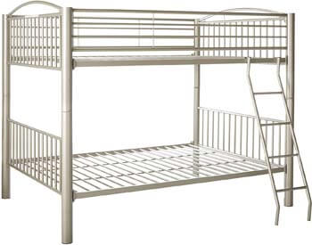 3. Powell Heavy Metal Bunk Bed, Full Over Full, Pewter