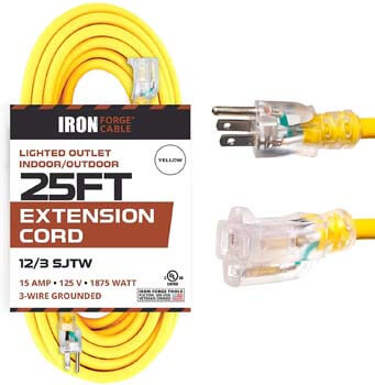1. SJTW Heavy Duty Yellow Extension Cable Extension Cable