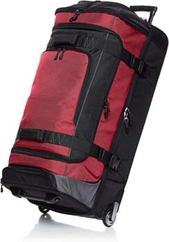 9. AmazonBasics Ripstop Rolling Wheeled Duffel Bag