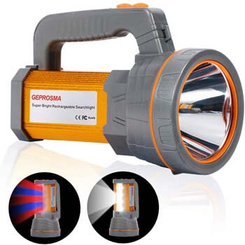 2. GEPROSMA High Lumen Powerful Rechargeable Spotlight Flashlight