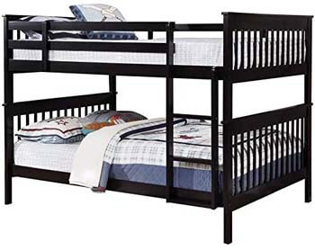 3. BOWERY HILL Full Over Full Bunk Bed in Black, Heavy Duty (400lbs per Bunk)