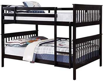 2. BOWERY HILL Full Over Full Bunk Bed in Black, Heavy Duty (400lbs per Bunk)