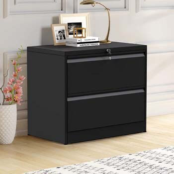 5. ModernLuxe Heavy-Duty Lateral File Cabinet (Black, 2-Drawers. 35.4W17.7D28.4H)