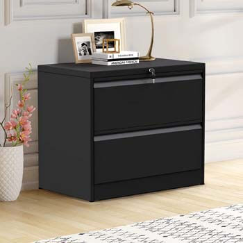 4. ModernLuxe Heavy-Duty Lateral File Cabinet (Black, 2-Drawers. 35.4W17.7D28.4H)