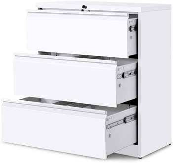 2. Modern Luxe 3 Drawers White Lateral File Cabinet