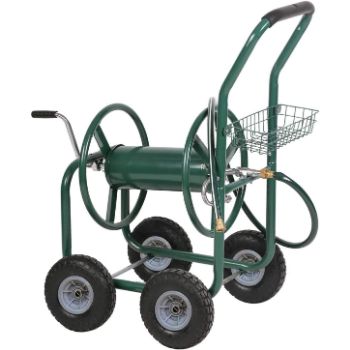 3. PayLessHere Garden Hose Reel Cart with Wheels Heavy Duty Yard Water Planting Holds Hose 4-Wheel Watering Outdoor Landscape, Green