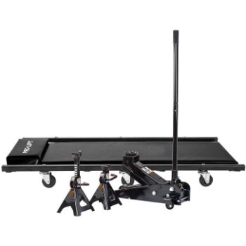 6. Pro-LifT G-4630JSCB 3 Ton Heavy Duty Floor Jack/Jack Stands and Creeper Combo - Great for Service Garage Home Uses - Black