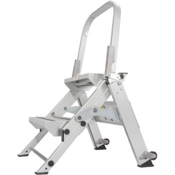 8.Xtend & Climb WT2 Contractor Series Folding Stool with Handrail, 2-Step, Aluminum