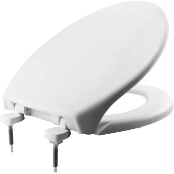 2. BEMIS 7800TDG 000 Commercial Heavy-Duty Closed Front Toilet Seat with Cover that will Never Loosen & Reduce Call-backs