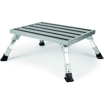 7. Camco Adjustable Height Aluminum Platform Step- Supports Up to 1,000 lb