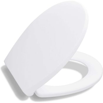 7. BATH ROYALE BR620-00 White Premium Round Toilet Seat Slow Close, Replacement Toilet Seat Fits All Toilet Brands 