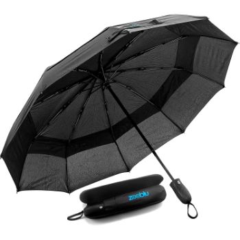 6. Zooblu WindFarer - heavy-duty Windproof Travel Umbrella with Case