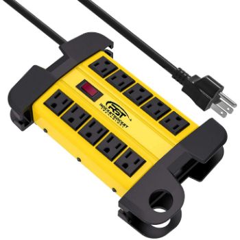 1. CRST 10-Outlets Heavy Duty Power Strip Metal Surge Protector 