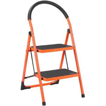 9. Luisladders 2 Step Ladder Anti-Slip Folding Stool Sturdy Steel Ladder 