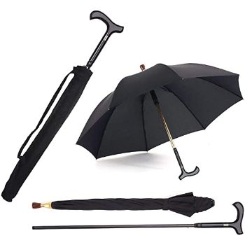 9. 2-in-1 Walking Sticks Umbrella - Windbreak Ribs Walking Cane Crutch
