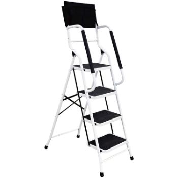 4. charaHOME 4 Step Ladder Step Stool 500 lb Capacity Folding Portable Ladder 