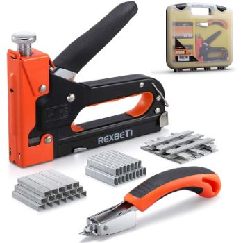 2.REXBETI Staple Gun, Heavy Duty 3 in 1 Staple Gun with 2600-Piece Staples for Upholstery