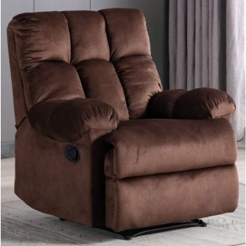 5. BONZY Home Overstuffed Fabric Recliner Chair - Heavy Duty Manual Recliner - Home Theater Seating - Bedroom & Living Room Chair Recliner