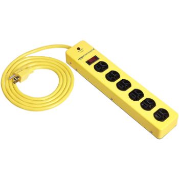 4. AmazonCommercial Heavy Duty Metal Surge Protector Power Strip, 1 PACK, Yellow