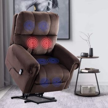4. BONZY Home Massage Power Lift Reclining Chairs with Vibration & Heating, Overstuffed Padding, and Heavy Duty Lift Chairs