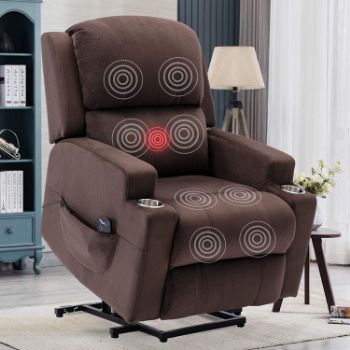 6. ANJ Power Lift Recliner Chairs for Elderly Heavy Duty Reclining Chair with Heat & Vibration, Electric Massage Recliners 