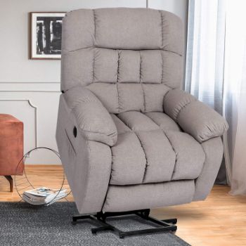8. Power Lift Recliner Chair with Heat & Vibration, Massage Reclining Chairs for Elderly, Plush Fabric Heavy-Duty Electric Sofa
