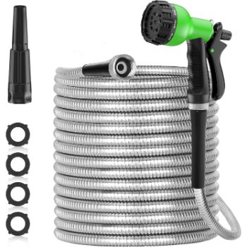 7. SPECILITE 50ft 304 Stainless Steel Metal Garden Hose