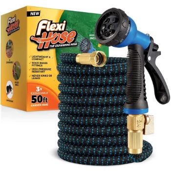 4. Flexi Hose with 8 Function Nozzle, Lightweight Expandable Garden Hose