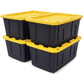 3. Original BLACK & YELLOW 27-Gallon Tough Storage Containers