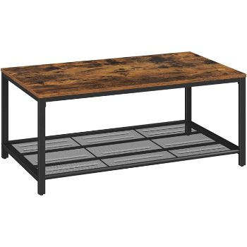 7. VASAGLE Coffee Table with Mesh Storage