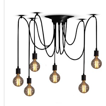 7. ZHMA Industrial Pendant Light with Spider Style