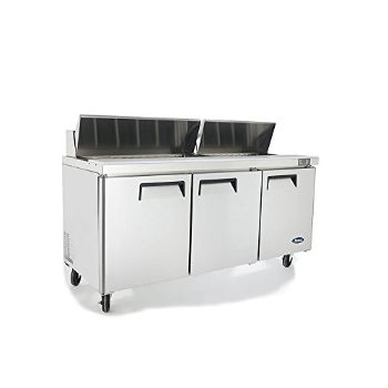 9. Atosa Prep Table Refrigerator with Casters 