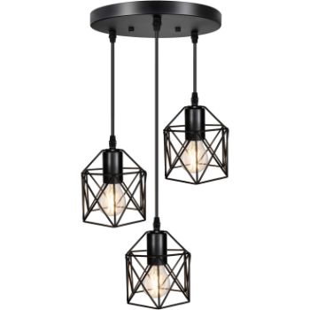 10. MAXvolador Industrial Pendant Light with Metal Caged