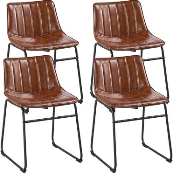 3. Yaheetech Leather Industrial Dining Chair