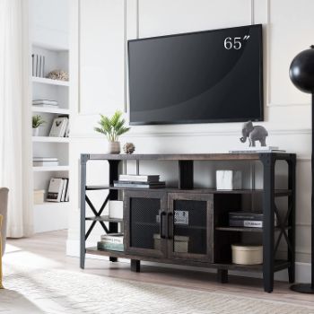 7. OKD Tall Industrial TV Stand