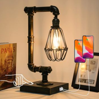 5. Faguangao Vintage Industrial Table Lamp with Touch Control 