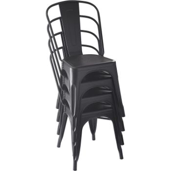 2. Amazon Basics Metal Industrial Dining Chair