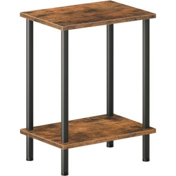2. Hoobro Industrial Side Table with Two-layer Storage