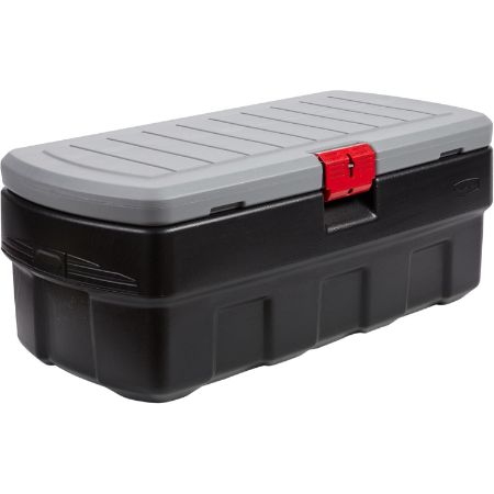 Rubbermaid Action Packer 48 gallon lockable black and gray storage box