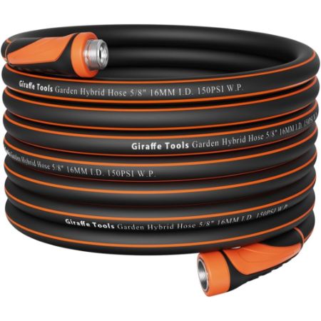 Giraffe Tools 100 foot heavy duty hybrid garden hose with swivel handle